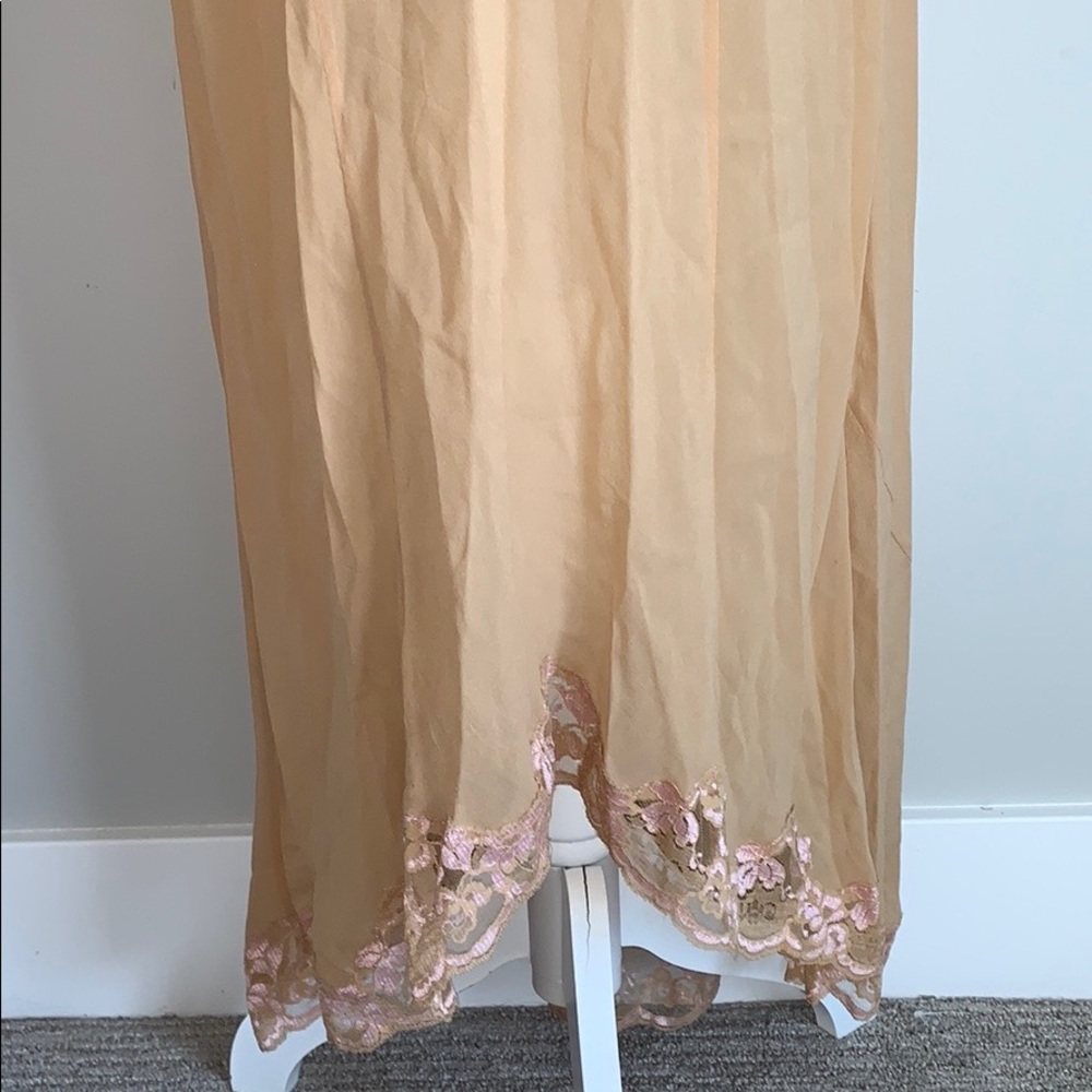 Victoria’s Secret Nude Embroidered Silk Maxi Slip - Picture 5 of 10